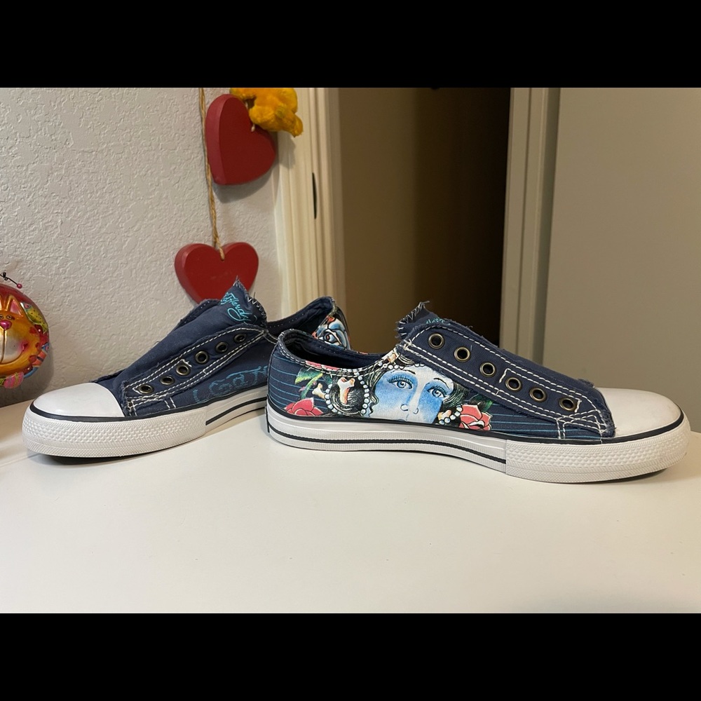 Don Ed Hardy Blue Slip On Shoes 8